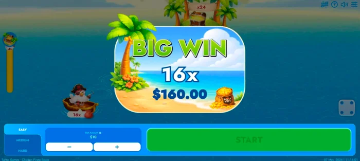Chicken Pirate Route ชนะรางวัลใหญ่